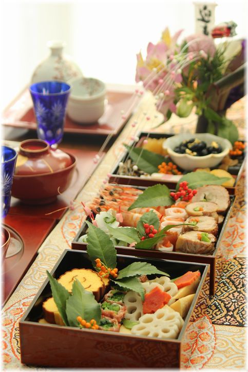 2013年。おせち料理と富士山。