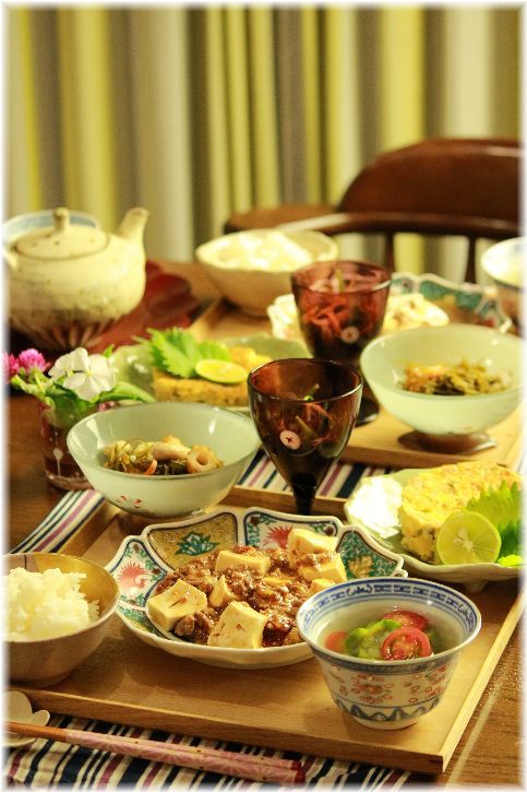 コチュジャン麻婆豆腐。の 献立。