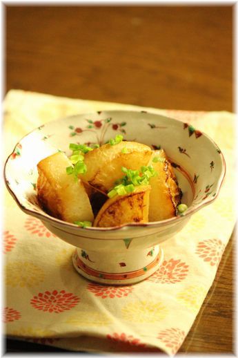 大根のゴマしょうゆ炒め。 と献立。