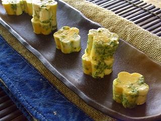 青海苔とチーズの卵豆腐。