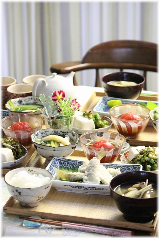 【献立】キスの天ぷら。と　献立。　と　健康的な一日。