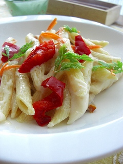 ドライトマトのクリームパスタ。