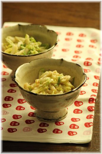 蒸し白菜のこっくり胡麻和え。 と献立。