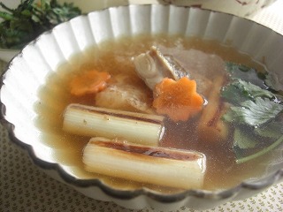 焼き葱と焼きタラのおろしスープ☆ と献立。