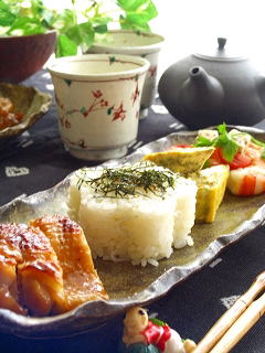 鶏モモの黄身醤油焼き で ワンプレート。～メグミちゃんへ。～