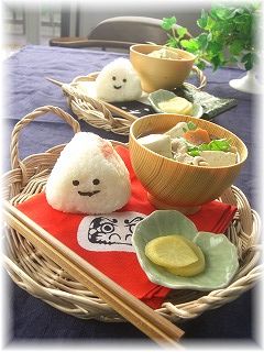 おにぎり朝定食。 と昨日のご飯。