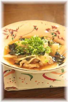 大根と豚肉の海苔キムチ煮。 と献立。