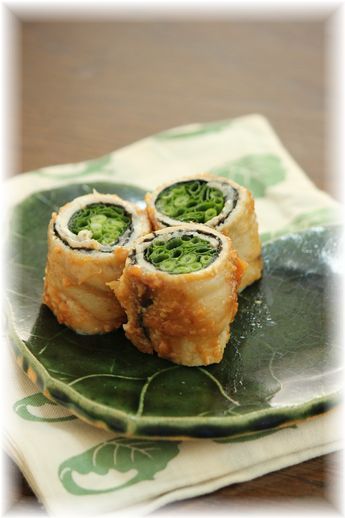 ネギ海苔の味噌ロール。 とお弁当。