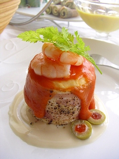 お豆腐とサーモンのテリーヌ風♪