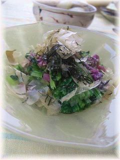 漬物お浸し。 と献立。