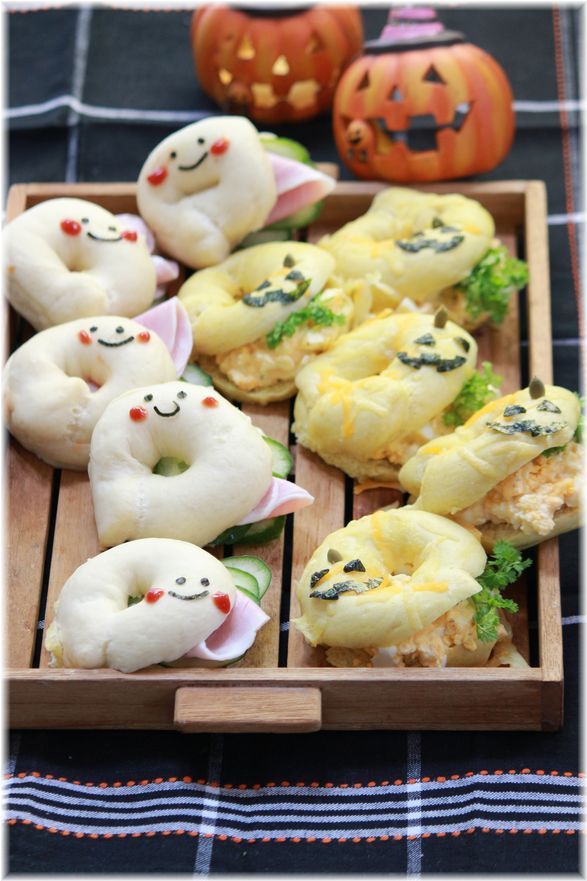 1度に2種類出来ちゃう ハロウィンのふんわりベーグル。