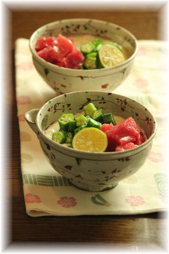 お豆腐とろろ。 と献立。