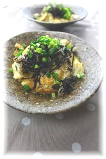 じゃことひじきの雷豆腐。 と献立。