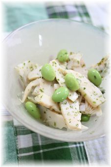 タケノコ 青海苔醤油レモン。 と朝御飯。