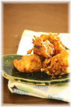 長いものにんにく甘辛揚げ。 と献立。