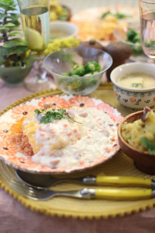 しっとり・さっぱり　さつまいものレモンマスタードサラダ。と　献立。と　かまくら