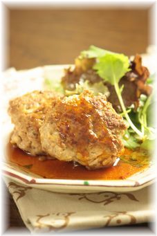 えのきと生姜のハンバーグ。