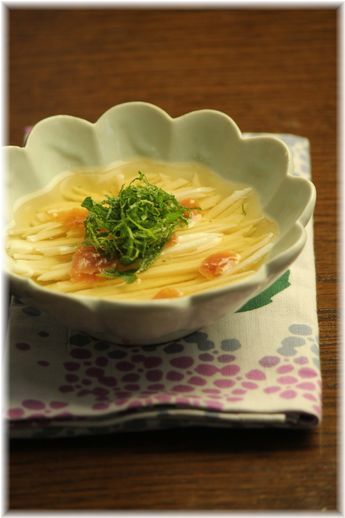 長芋の梅にんにくお浸し。 と献立。