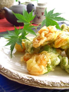 海老と枝豆とお豆腐のモチモチ揚げ☆