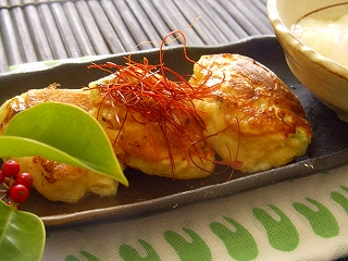 落とし牛蒡天のバター焼き。