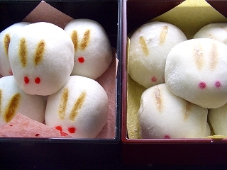 ふわふわうさぎ と もちもちうさぎ。