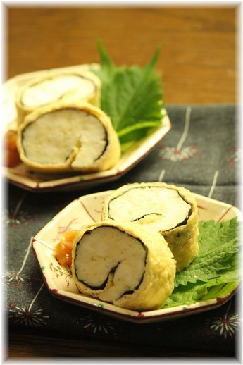 海苔紫蘇お豆腐しんじょ。 と献立。