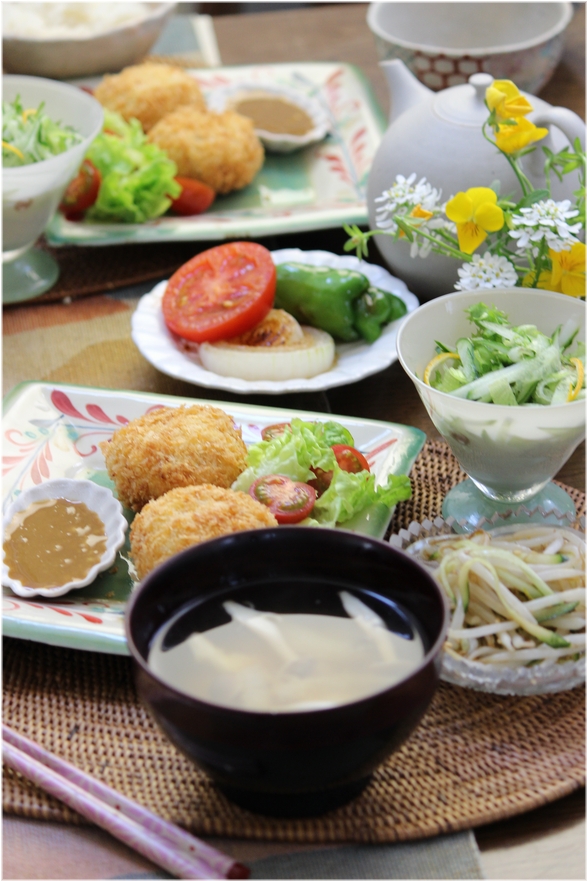 はちみつ醤油マスタードで食べる お豆腐おかかコロッケ と 献立 よめ膳 Yomeカフェ Powered By ライブドアブログ