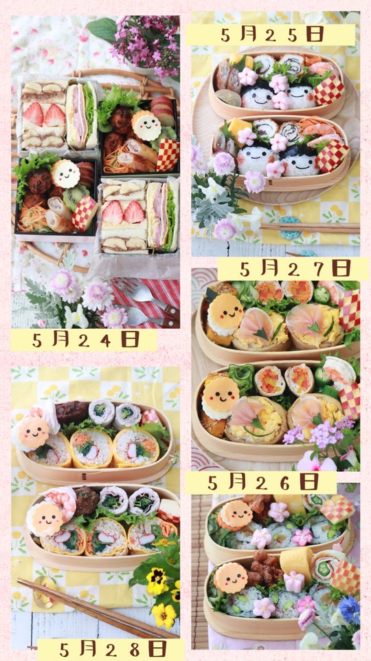  【お弁当】5月24日～28日のお弁当日記。と　お花と風。