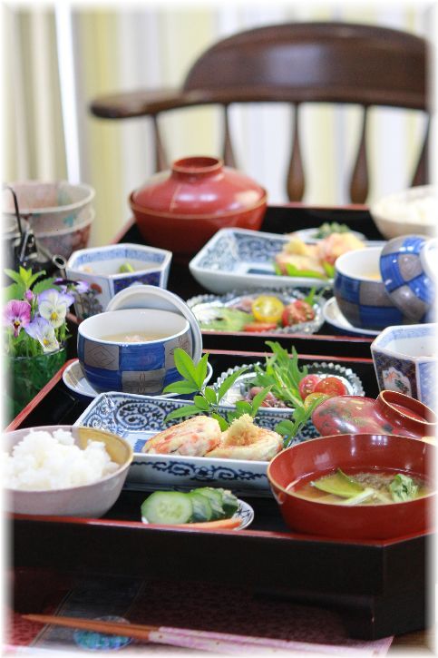 おかかチーズ茶碗蒸し。 と 献立。