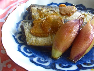 鰯の生姜茗荷煮。 と献立。