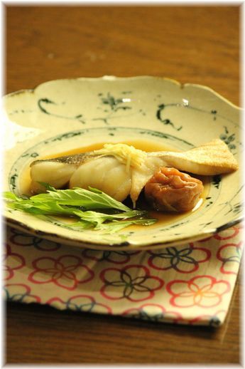 梅生姜煮魚。 と献立。