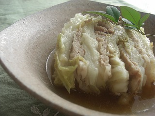 白菜のモチトロ煮。 と献立。