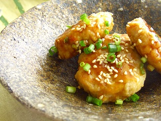 蓮根つくね。 と献立。