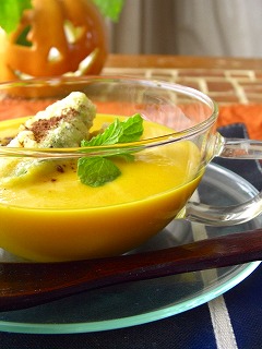 かぼちゃと黒糖のデザートスープ。