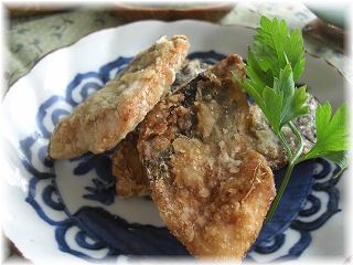 鯖の竜田揚げ。 と献立。