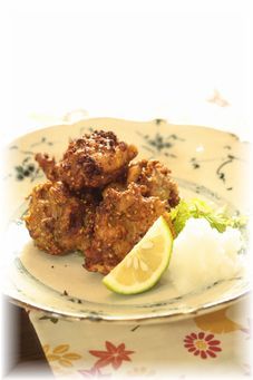 香りから揚げ。 と献立。