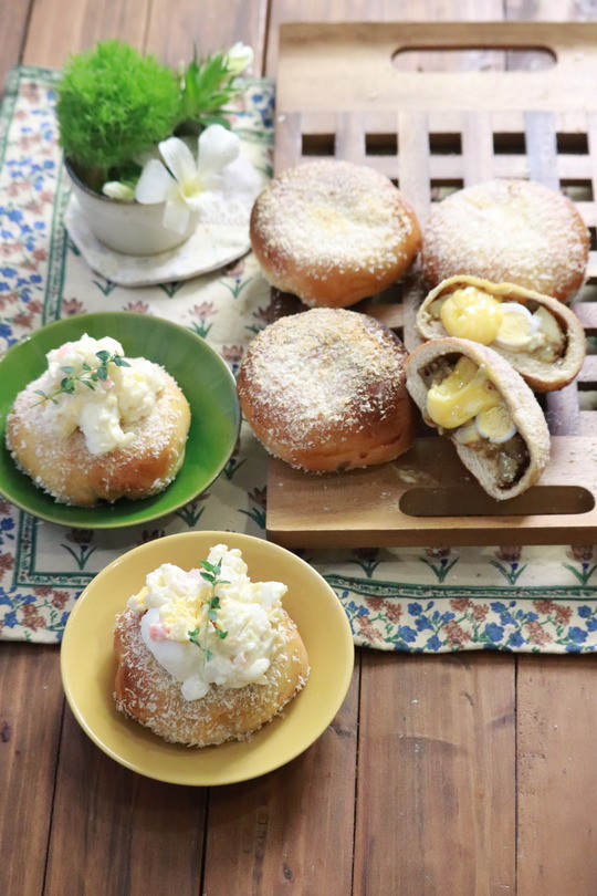  【PR】＆【レシピ】カレーパン　ポテトたまごサラダのっけ。と　夕焼け。