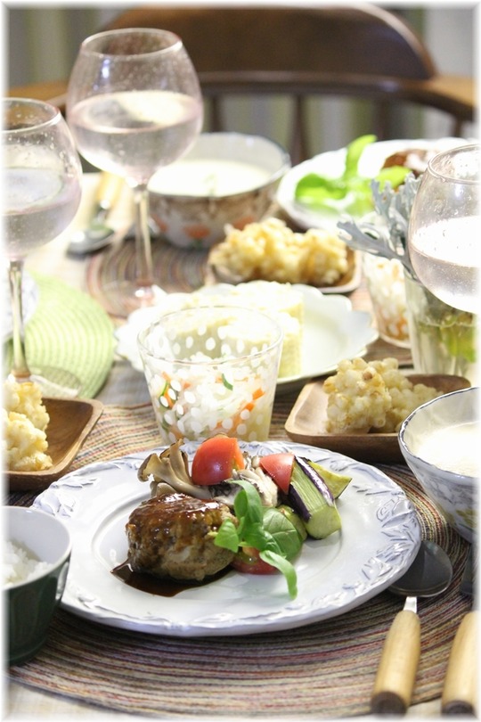 【献立】白いとうもろこしいっぱい！の　献立。海へ来て10年