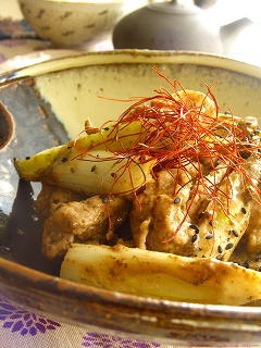 豚肉と葱の海苔ゴマ炒め☆