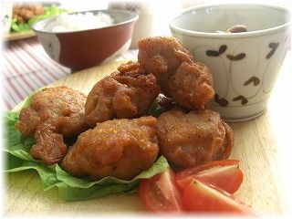 ウチのから揚げ。 と献立。
