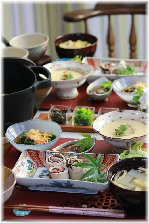 鮎ご飯。 と 献立。