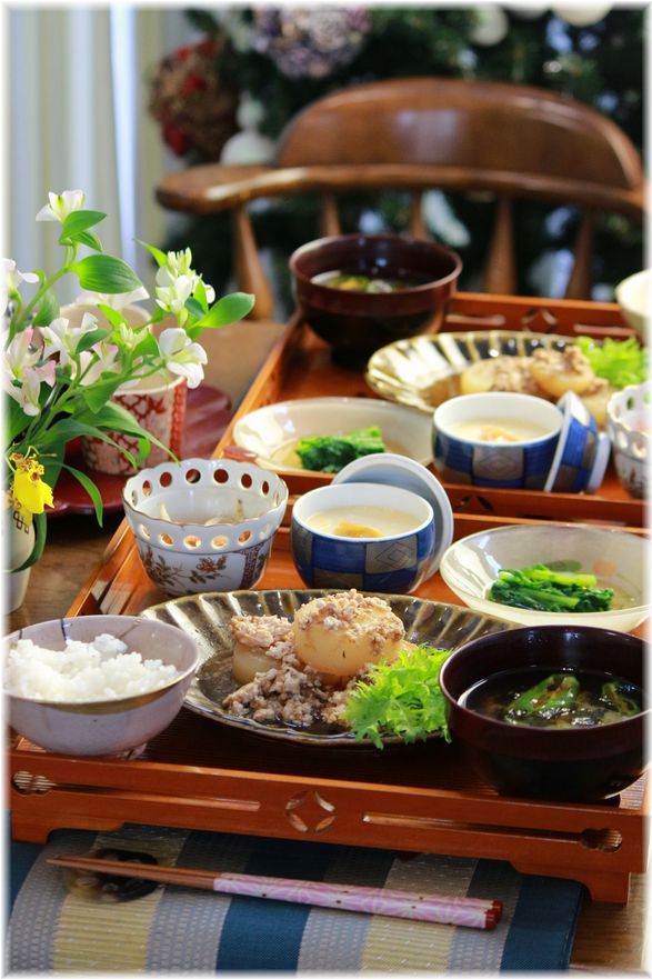 おかかそぼろ大根。 と 献立。