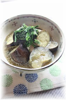 茄子の香り味噌煮。 と献立。