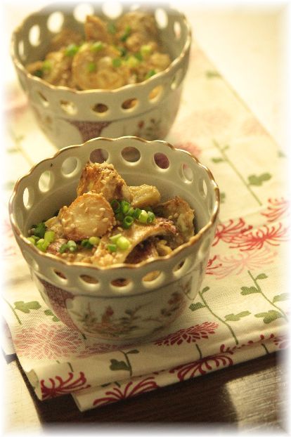 里芋とエリンギの 焼き味噌マヨサラダ。 と 献立。