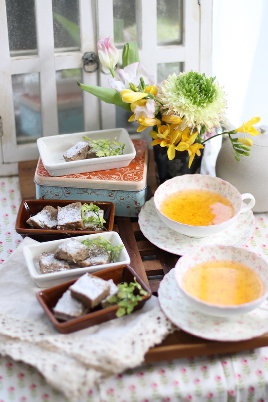 【レシピ】レンチン2分♪材料４つのもちもちミルクティういろう。と　早く寝なさい。