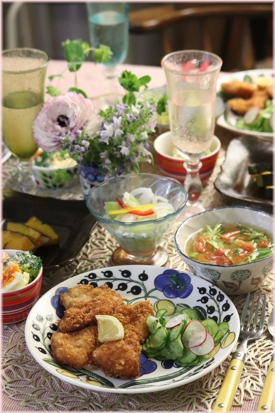  【レシピ】ガーリックカレーのチキンフライ。と　献立。と　雲と猫とユウ。