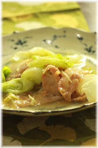 レタスの生姜焼き。 と献立。