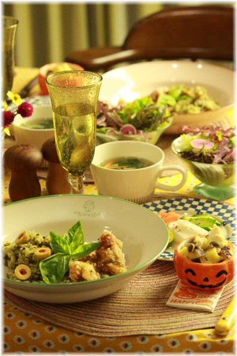 さくさくタンドリーチキン。 と 献立。