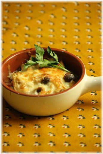 ガーリックきのこのチーズ焼き。 と 献立。