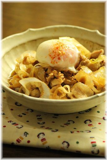さっぱり豚丼。 と献立。